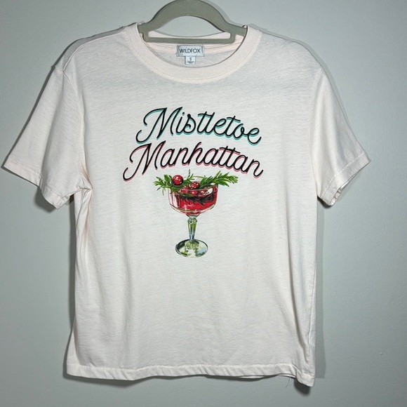 Wildfox Mistletoe Manhattan Ryan Tee | Mauve Chalk, size Small - Picture 2 of 8